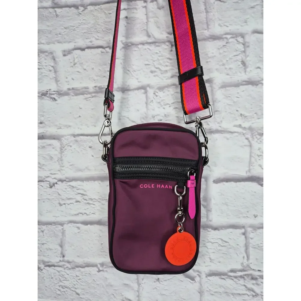 Cole Haan Nylon Convertible Backpack & Crossbody Travel Set Pink Purple - Picture 12 of 16